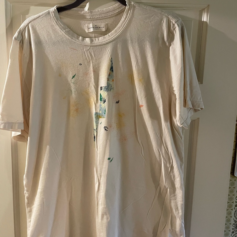 imogene + willie Off-White Short Sleeve Tee with Multicolor Accents